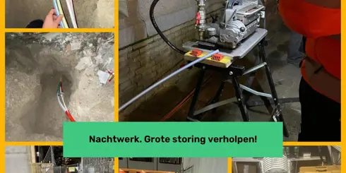 Nachtwerk. Grote storing binnen 24 uur opgelost!